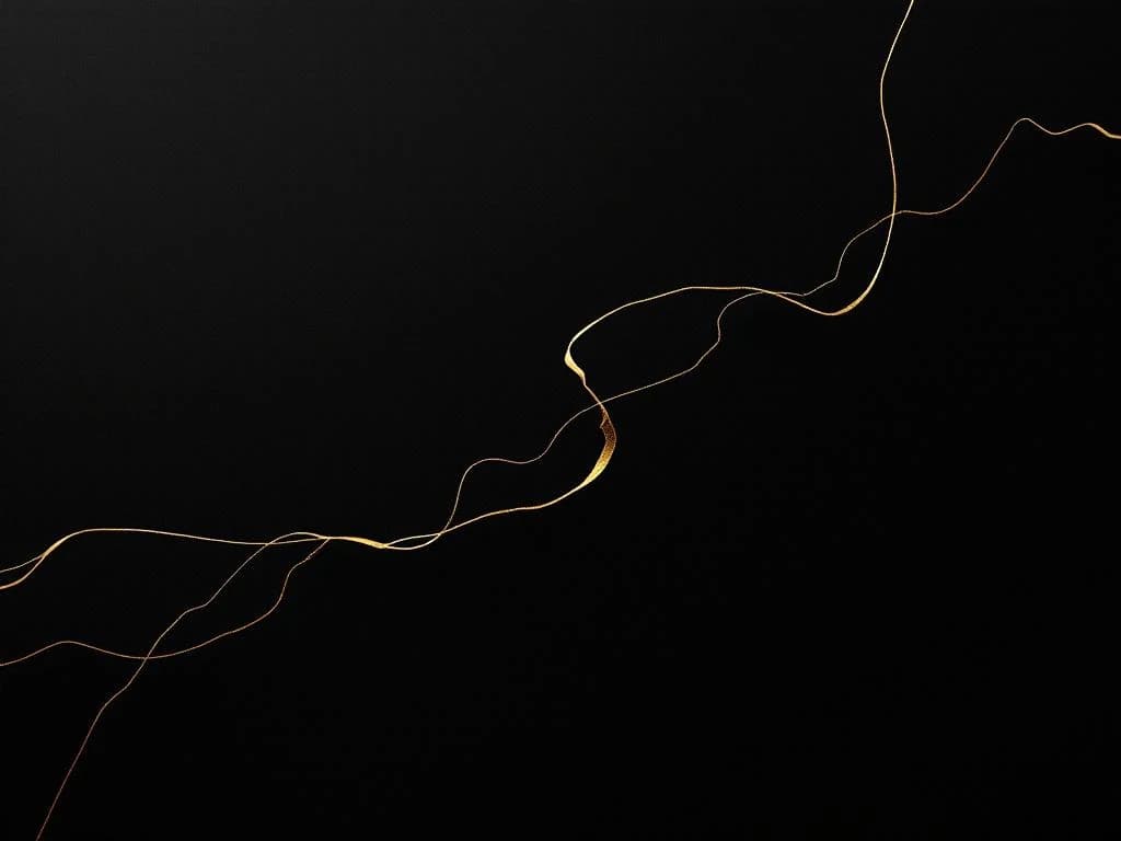 Golden line drawing of an unfolding map on deep onyx, illustrating the path from current state to automated systems